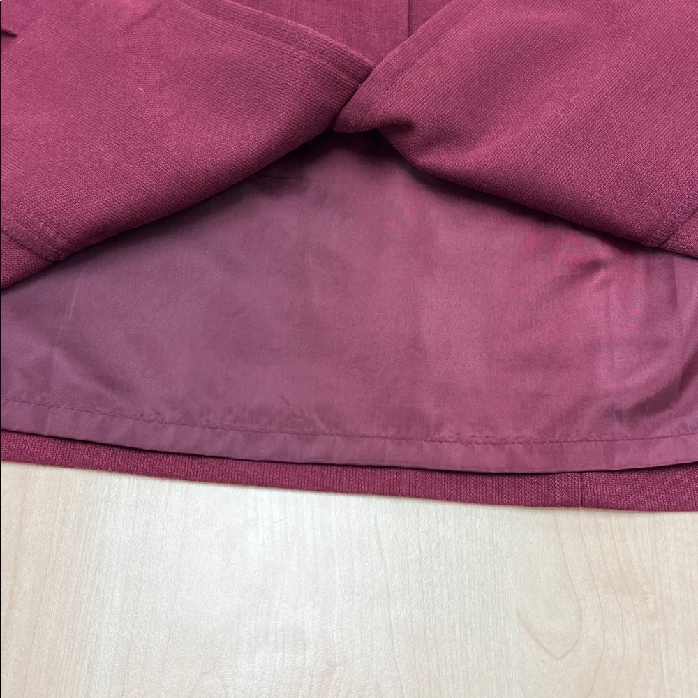 Vintage Laura Scott burgundy tie waist blazer notched collar button close 16 - Picture 11 of 13